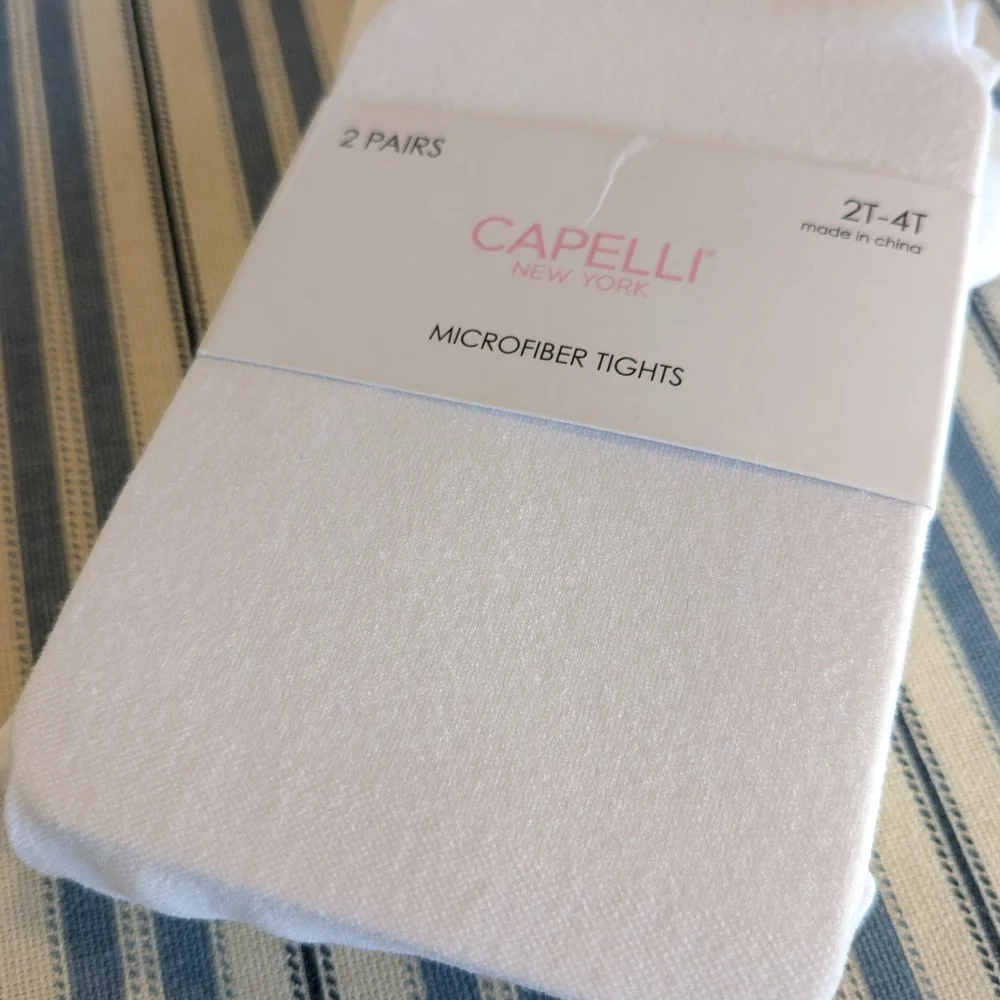 2 For $5! Capelli New York White Microfiber Tights